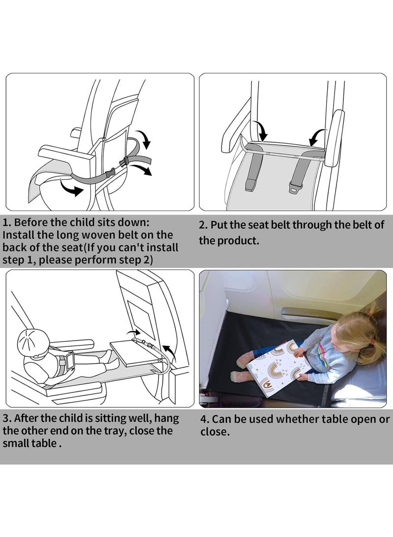 TDOO Portable Toddler Travel Bed - Aircraft Bed, Child Seat Extender, Leg Rest, Black - Image 4